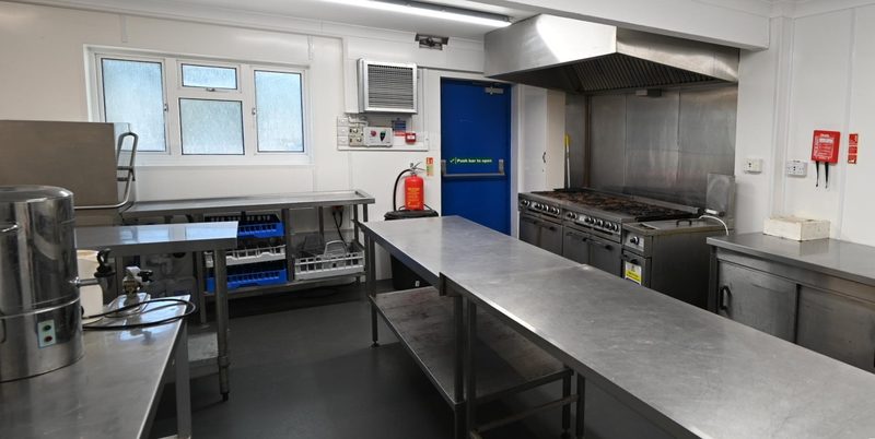 The fully equipped commercial kitchen